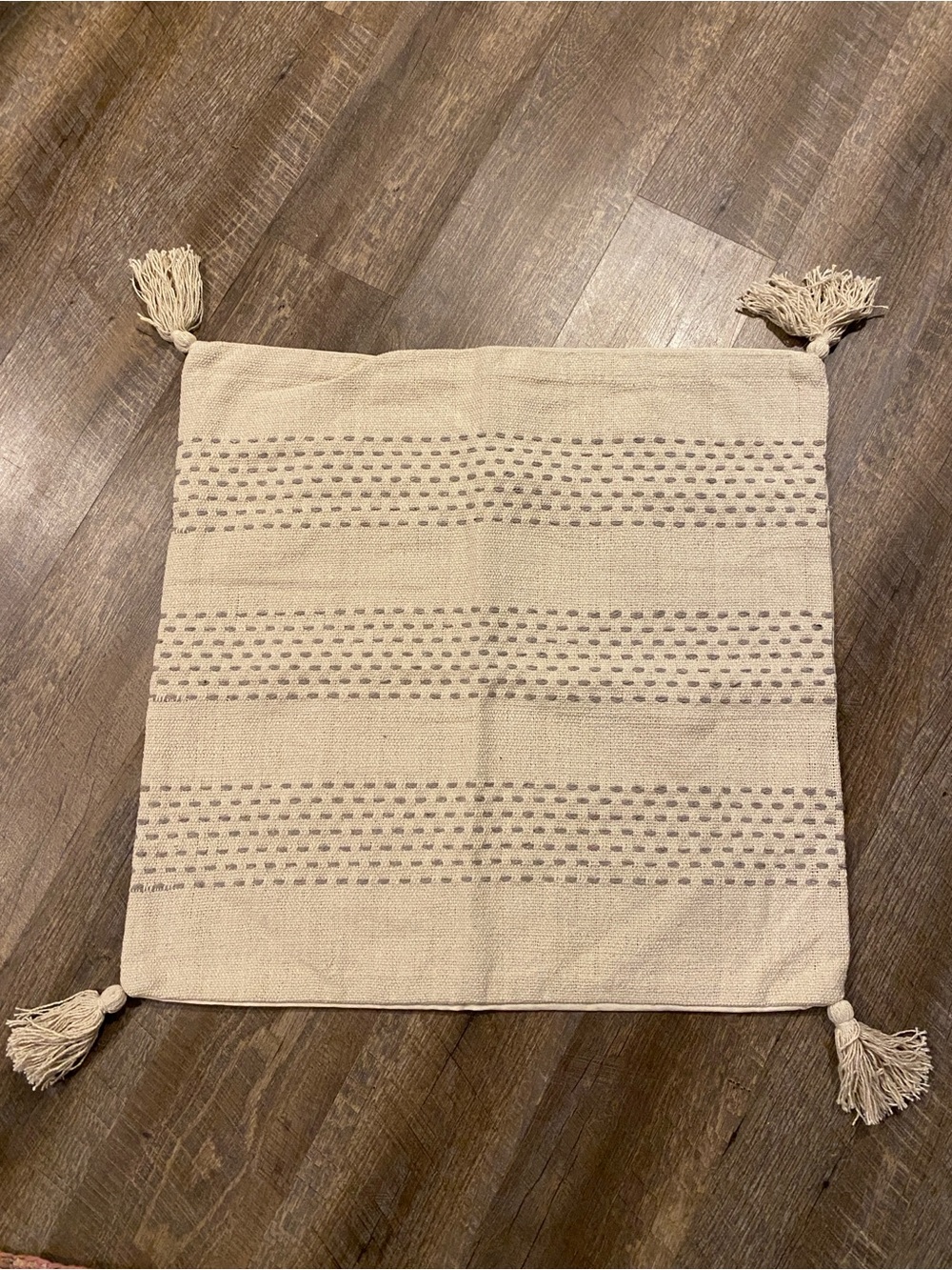 Sugarboo & Co. Neutral Cream Tassel Decorative Throw Pillow Cover